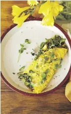  ?? WHITECAP ?? The recipe for an omelette with sprouts and pesto is one of more than 120 in TV cook Christine Tizzard’s book.