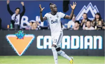  ??  ?? Kei Kamara and the Whitecaps have three games left against teams that have mainly secured MLS playoffs berths.