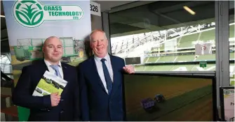  ??  ?? Darragh Nolan, operations director and Jim Barron, managing director of Future Grass Technology