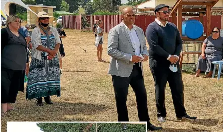  ?? ?? Labour Party MPs Willy Jackson, left, and Tamati Coffey at the Waimahana Marae papakāinga project launch. Left: The Waimahana Marae papakāinga launch ceremony was held on Saturday.
