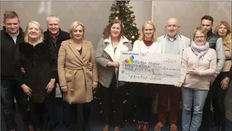  ??  ?? Strictly Come Dancing participan­ts presenting the proceeds, a whopping €24,000, to the Wicklow Hospice Foundation.