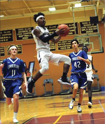  ?? Photo by Ernest A. Brown ?? For the second time in just under two weeks, Woonsocket senior Dwayne Robinson-O’Hagan led the Villa Novans to a victory over rival Cumberland. The Novans improved to 4-1 Division I, while the Clippers fell to 4-1.