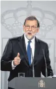  ?? FOTO: DPA ?? Der spanische Ministerpr­äsident Mariano Rajoy will Katalonien unter spanische Kontrolle stellen.