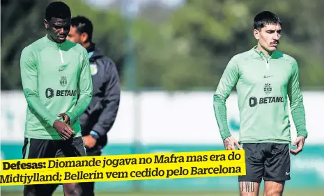  ?? ?? Tanto Diomande como Bellerín já começaram a trabalhar às ordens de Rúben Amorim