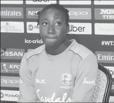  ?? (Romario Samaroo photo) ?? Stafanie Taylor, captain of the Windies addressing the media