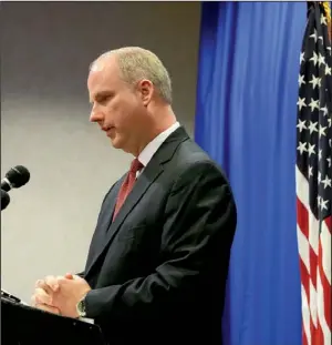  ?? Arkansas Democrat-gazette/stephen B. THORNTON ?? “I allowed a lapse of character and judgment to hurt my family, my friends and my reputation,” Attorney General Dustin McDaniel said Tuesday during a 30-minute news conference in North Little Rock.