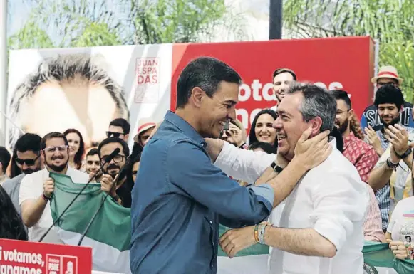  ?? Álex Zea / EP ?? Cártama Sánchez va participar ahir dissabte en un acte amb Juan Espadas, el candidat socialista