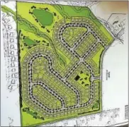 ?? EVAN BRANDT -- THE MERCURY ?? An artist’s rendering showing the lay-out of the 178-home Spring Valley subdivisio­n off Bliem Road that received preliminar­y approval Monday night.