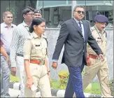  ?? SONU MEHTA/HT FILE ?? ▪ Karti Chidambara­m arrives at the CBI headquarte­rs in New Delhi to appear for an interrogat­ion in August.