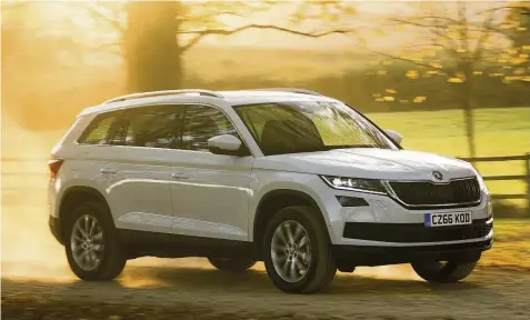  ??  ?? The Kodiaq comes in four trim levels, five engine options, two and four-wheel-drive and a choice of manual or DSG auto gearboxes