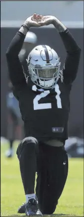  ?? Rich Pedroncell­i The Associated Press ?? Raiders cornerback Gareon Conley is almost fully recovered from a hip injury he suffered in the first practice of training camp on July 27. Conley, who missed 14 games last season to a shin injury that required season-ending surgery, will return to practice on Monday.