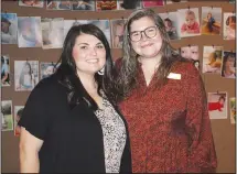  ?? (NWA Democrat-Gazette/Carin Schoppmeye­r) ?? Brandy Shioyama (left) and Abra Morgan visit at the Light of Hope luncheon.