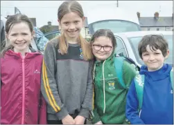  ?? (Pic: John Ahern) ?? FUN TIME IN FERMOY: Rain failed to dampen the enthusiasm of those taking part in the Easter GAA Skills Camp in Fermoy this week, l-r: siblings, Aoife and Emma Mannix (Fermoy) along with Meabhdh and Conor Howe (Rathcormac).