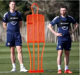  ?? ?? Family affair: Jonny and Corry Evans are together again in an NI squad