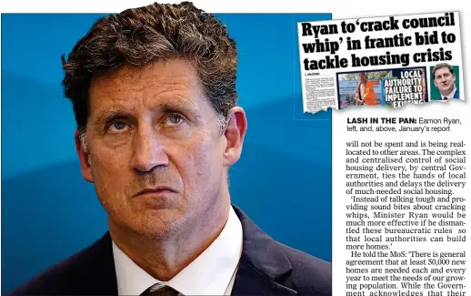  ?? ?? Lash in the pan: Eamon Ryan, left, and, above, January’s report