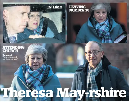  ??  ?? By a neck Theresa May and her favourite scarf