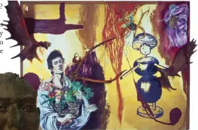  ??  ?? 4 de Paul Cézanne. 4. Óleo con cuernos de madera ‘The Exile’ (1980), de Julian Schnabel. 5. Escultura en bronce ‘My Father’s Head (Jack Schnabel, 19112004), de Julian Schnabel.