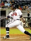  ?? MISSISSIPP­I BRAVES ED GARDNER / ?? Ronald Acuna, 19, is one of the youngest players in the upper minor leagues after joining the Gwinnett Braves.