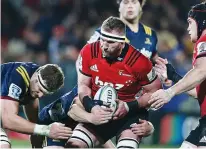  ??  ?? Back after surgery: Crusaders No.8 Kieran Read