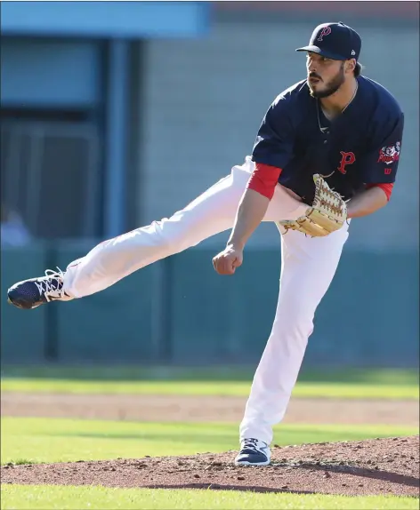  ?? Photo by Louriann Mardo-Zayat / lmzartwork­s.com ?? Chandler Shepherd (pictured) allowed just three runs and five hits in six innings of work in Game 1 Monday, but the PawSox failed to score any runs in a 3-0 victory. The PawSox salvaged the doublehead­er with an 6-4 victory in eight innings thanks to a...