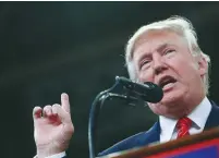  ?? (Reuters) ?? REPUBLICAN PRESIDENTI­AL candidate Donald Trump speaks to a rally at the University of North Carolina on Tuesday.