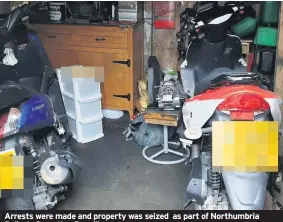  ??  ?? Arrests were made and property was seized as part of Northumbri­a Police’s Operation Benelli