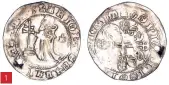  ??  ?? 1
Silver gigliato of Grand Master Juan Fernandez de Heredia 1376-83 (at Rhodes)