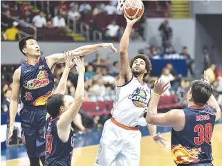  ??  ?? THE TNT KATROPA and Rain or Shine Elasto Painters engage in a do-or-die match today to settle who advances to the semifinals of the PBA Governors’ Cup.