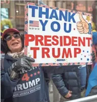  ?? ASSOCIATED PRESS ?? Supporters of President Donald Trump rally Saturday on Fifth Ave. near Trump Tower in New York.