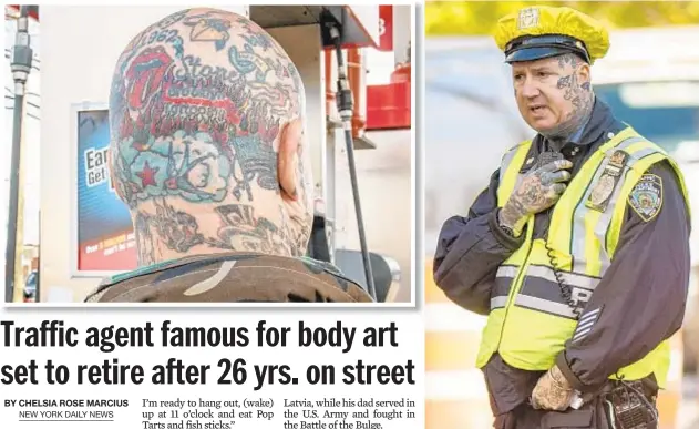 NYC traffic agent famous for tattoos and hard livin' set to retire
