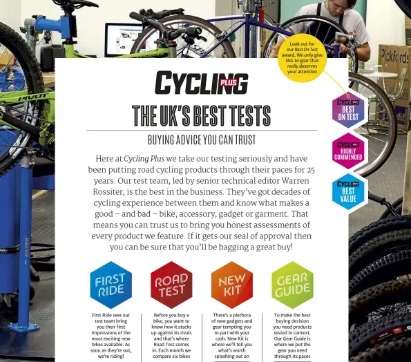  ??  ?? Look out for our Best On Test award. We only give this to gear that really deserves your attention