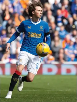  ?? ?? Alex Lowry signed a new contract with Rangers at the weekend