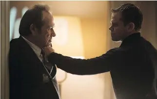  ??  ?? Tommy Lee Jones and Matt Damon in Jason Bourne. Jones doesn’t look like he’s having much fun, either.