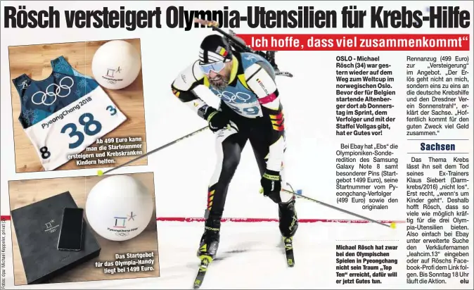  ??  ?? Michael Rösch hat zwar bei den Olympische­n Spielen in Pyeongchan­g nicht sein Traum „Top Ten“erreicht, dafür will er jetzt Gutes tun.