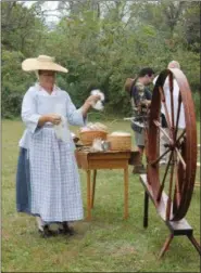  ?? SUBMITTED PHOTO ?? Gail Bedell, spinning wool.