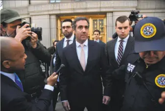  ?? Hector Retamal / AFP/Getty Images ?? Business activities of a shell company that Michael Cohen used to pay hush money to a pornograph­ic film star went far beyond what has been publicly known.