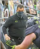  ?? AP file photo ?? Coach Mario Cristobal’s Oregon team takes on rival Oregon State today. The Ducks are ranked No. 9 in the AP poll, No. 15 in the CFP rankings.