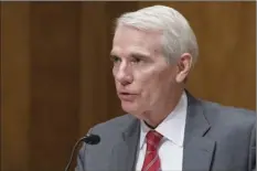  ?? AP photo ?? Sen. Rob Portman, R-Ohio, speaks during a Senate Homeland Security and Government­al Affairs committee hearing to examine social media’s impact on homeland security on Sept. 14, on Capitol Hill in Washington.