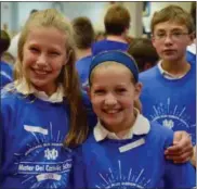  ?? PHOTO COURTESY OF MATER DEI ?? Students of Mater Dei Catholic School in Lansdale wear commemorat­ive blue shirts to indicate that the school has earned a 2018 National Blue Ribbon Award from the U.S. Department of Education.