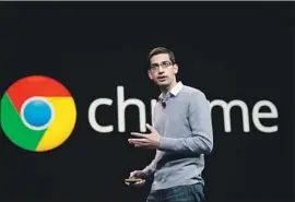  ?? Kimihiro Hoshino AFP/Getty Images ?? IF YOU are using Chrome, Google is still likely to know your browsing habits, even if third parties don’t. Above, Google CEO Sundar Pichai, shown in 2012.