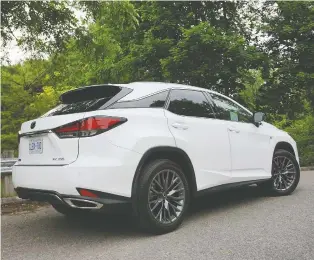  ?? PHOTOS: BRIAN HARPER/DRIVING ?? Redesigned LED headlights, rear tail lights and restyled wheels are all part of the reworked and relaxed 2020 Lexus RX 350 F Sport.