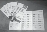  ?? FACEBOOK ?? Campaign pamphlets for NDP candidate Joe Cressy in the Trinity-Spadina federal byelection offer a World Cup schedule.