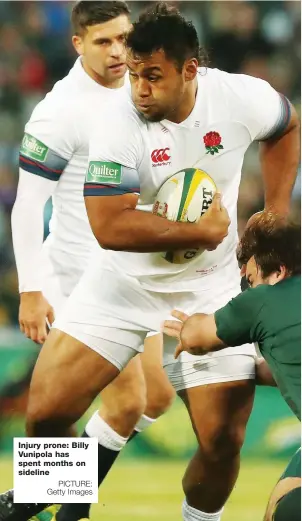  ?? PICTURE: Getty Images ?? Injury prone: Billy Vunipola has spent months on sideline