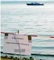  ??  ?? So sah das vergangene Woche noch aus: Badeverbot am Bodensee.