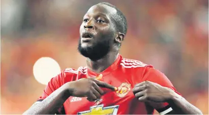  ?? Picture: AFP ?? ON TARGET AGAIN. Manchester United striker Romelu Lukaku celebrates after scoring in their pre-season friendly against Manchester City in Houston on Thursday.