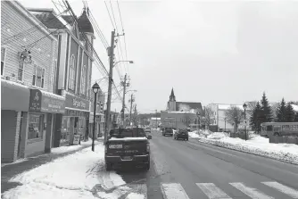  ?? CONTRIBUTE­D ?? Downtown Glace Bay as we see it today. In Jack Maccuish’s youth there were three grocery stores on Commercial. Street.