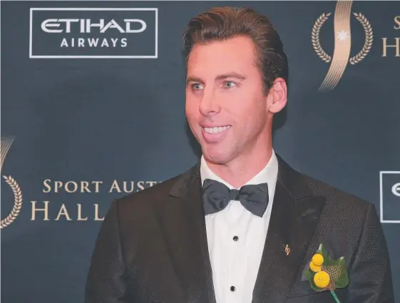  ?? Picture: GETTY ?? Grant Hackett at the Sport Australia Hall of Fame Awards Gala Dinner in Melbourne. The Olympian is now working for Austock.