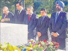  ??  ?? The ceremony at Kings Park, Perth, on Thursday to commemorat­e the centenary of Private Nain Singh Sailani’s death during World War I. HT PHOTO