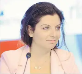  ?? Vladimir Trefilov Sputnik ?? MARGARITA SIMONYAN is the editor of Russia Today, which has offices in Washington and produces English-language content intended for Americans.