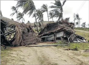  ?? PHOTO: FACEBOOK ?? Demolished structures and twisted trees in the aftermath of Dineo at Guinjata Dive Centre in Mozambique yesterday.
